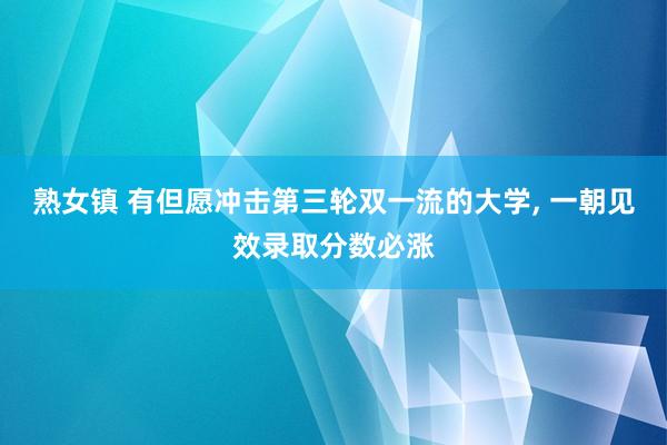 熟女镇 有但愿冲击第三轮双一流的大学， 一朝见效录取分数必涨