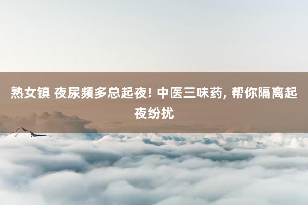 熟女镇 夜尿频多总起夜! 中医三味药， 帮你隔离起夜纷扰