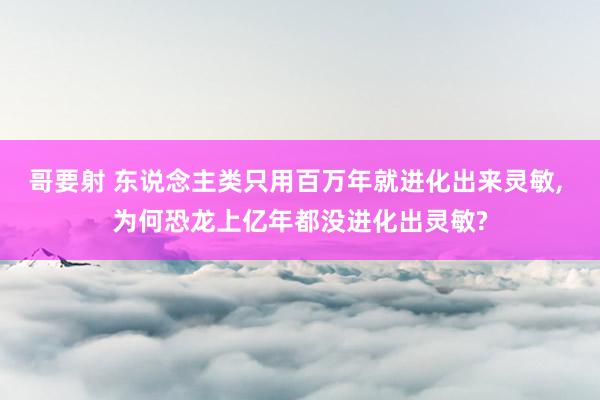 哥要射 东说念主类只用百万年就进化出来灵敏， 为何恐龙上亿年都没进化出灵敏?
