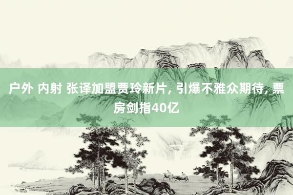 户外 内射 张译加盟贾玲新片， 引爆不雅众期待， 票房剑指40亿
